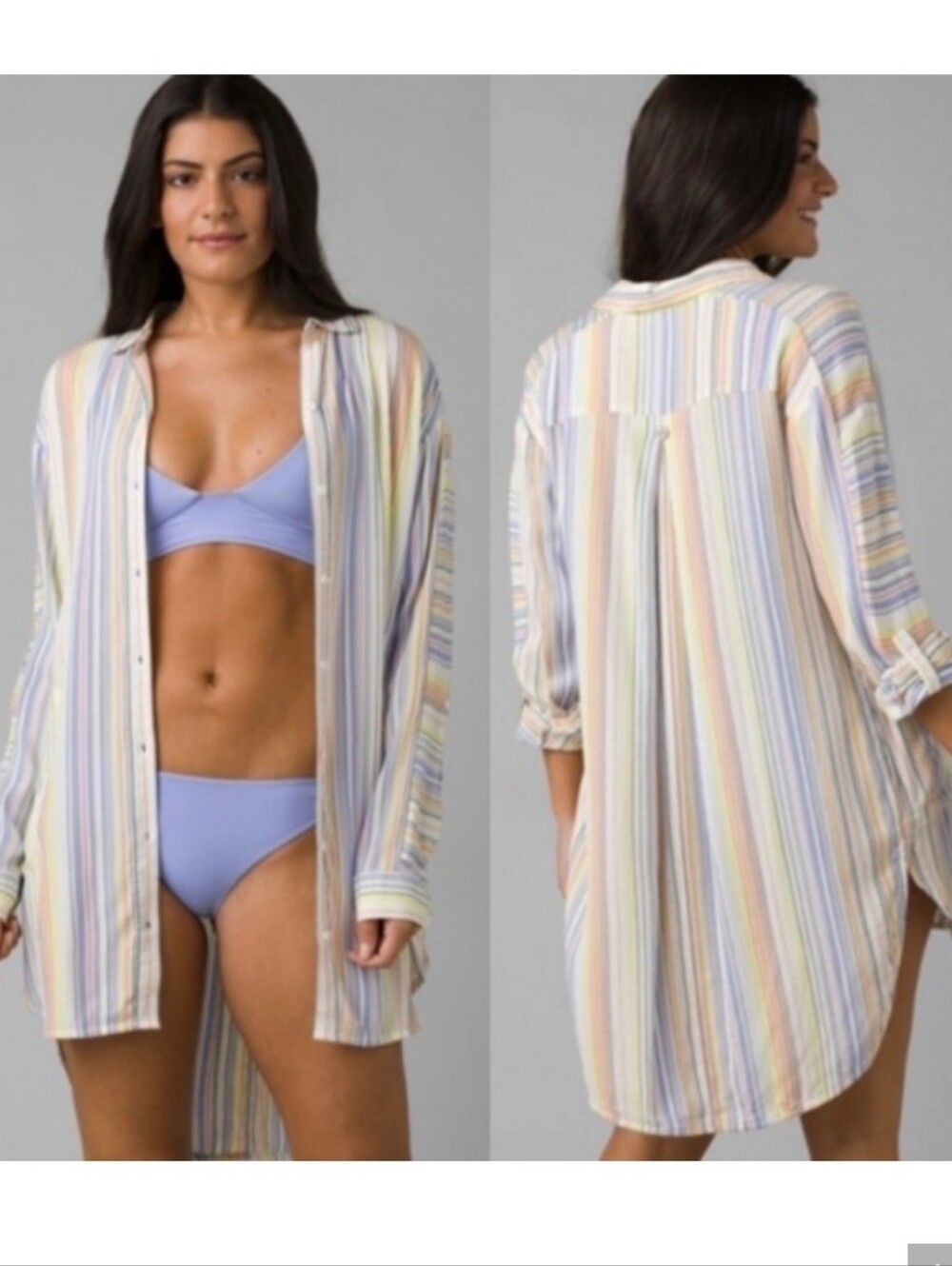 Prana Pastel Multi-Stripe Tunic‎ Coverup Size Medium